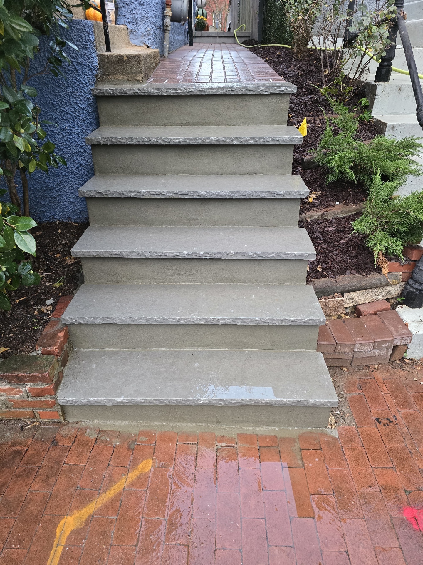 Bluestone front entry steps
