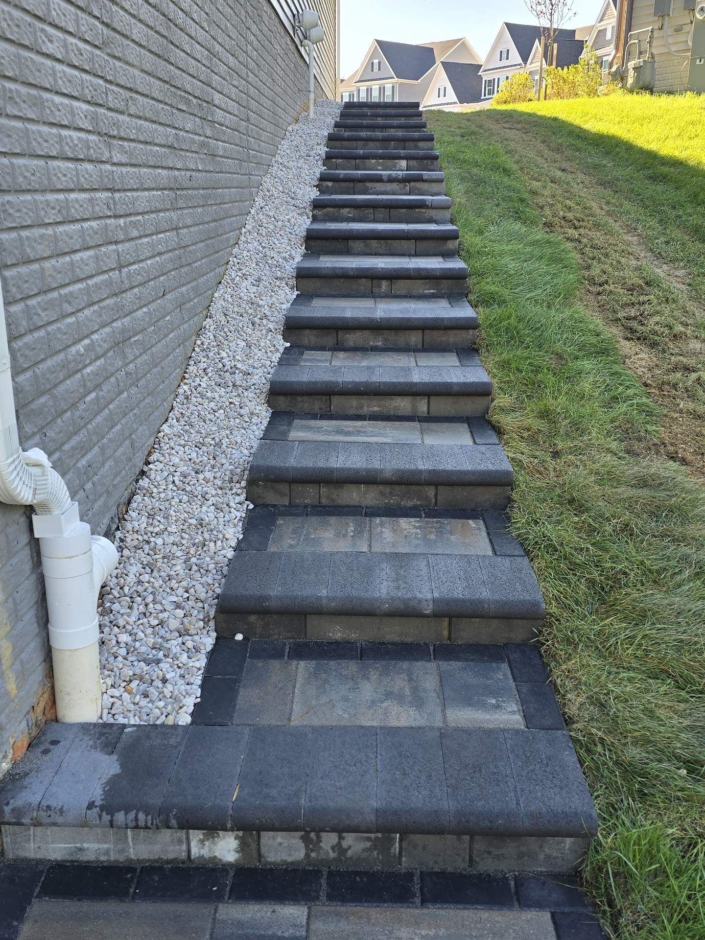 Paver staircase on a hillside